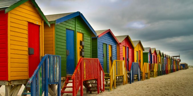 Muizenberg Beach huts, South Africa edit #2